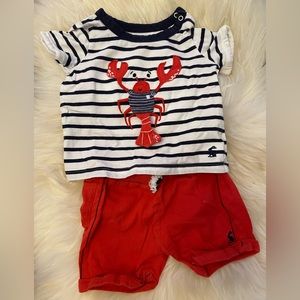 Joules Lobster T-shirt and Shorts Set
